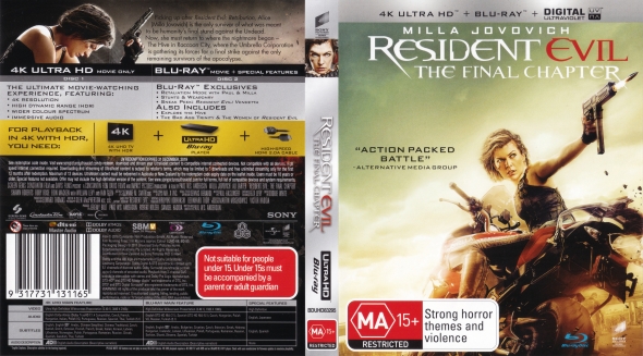 CoverCity DVD Covers Labels Resident Evil The Final Chapter 4K