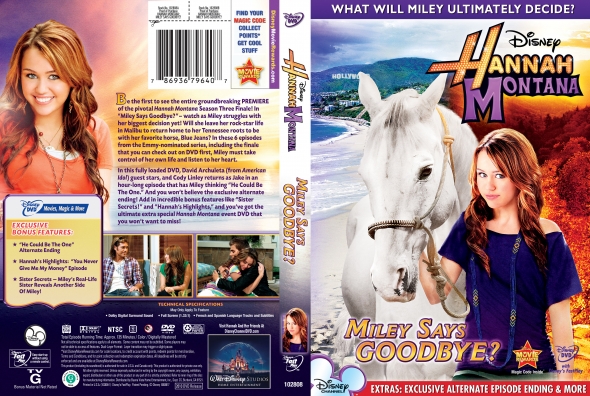 CoverCity - DVD Covers & Labels - Hannah Montana: Miley Says Goodbye?