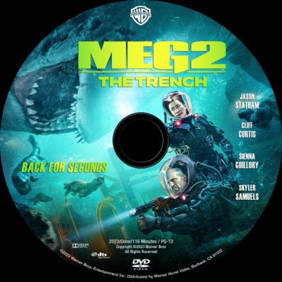 Meg 2: The Trench (2023) R1 Custom DVD Label 