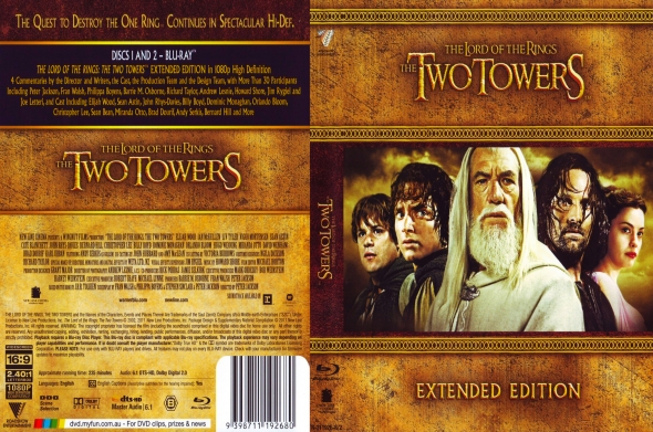 the lord of the rings the two towers dvd cover