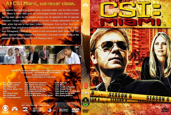 CoverCity - DVD Covers & Labels - CSI: Miami- Season 6 (spanning spine)