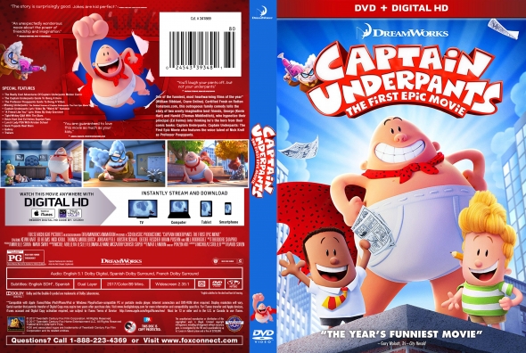 Captain Underpants - The First Epic Movie (DVD) New and Sealed.  5053083155452