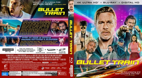 BULLET TRAIN 4K **READ**SLIPCOVER FOR BLURAY ONLY**NO DISC OR CASING**(8)