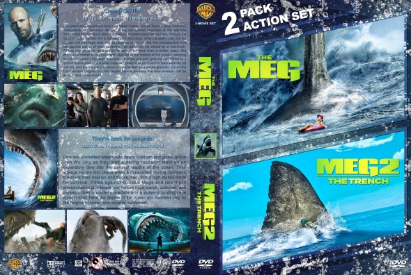 The Meg / Meg 2: The Trench Double Feature Custom Blu-Ray Covers & Labels 