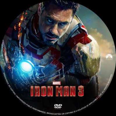 iron man 3 dvd label