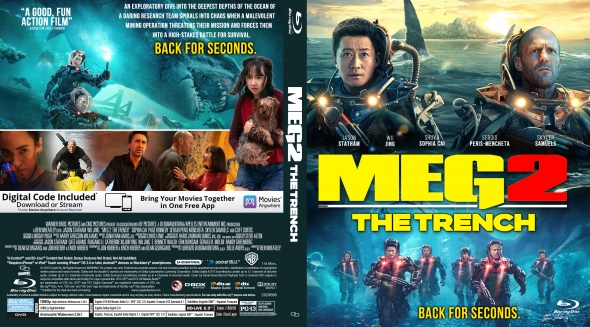The Meg / Meg 2: The Trench Double Feature R1 Custom DVD Covers & Label 