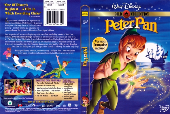 disney peter pan dvd cover