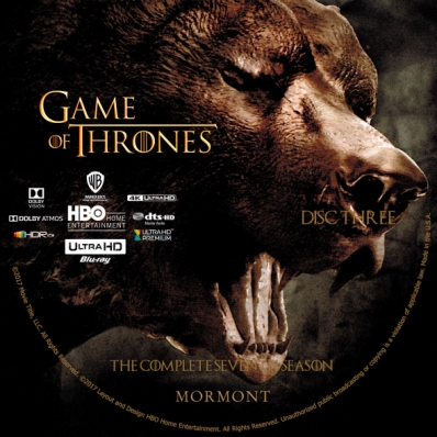 Game of Thrones 4K - Season 7; disc 3